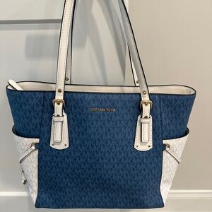 Michael Kors Tote Bag Blue/White Monogram